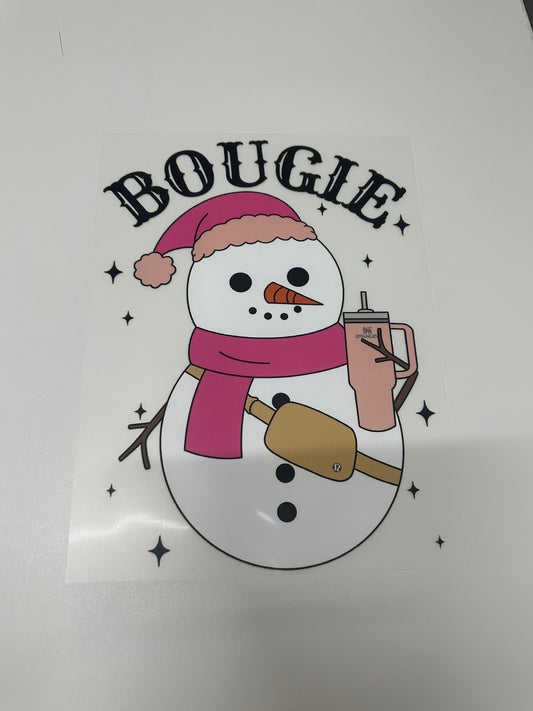 Bougie Snowman (Screen Print Transfer) (Full Color)