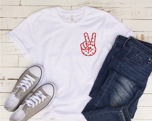 Red Peace Sign (DTF Transfer) (POCKET)