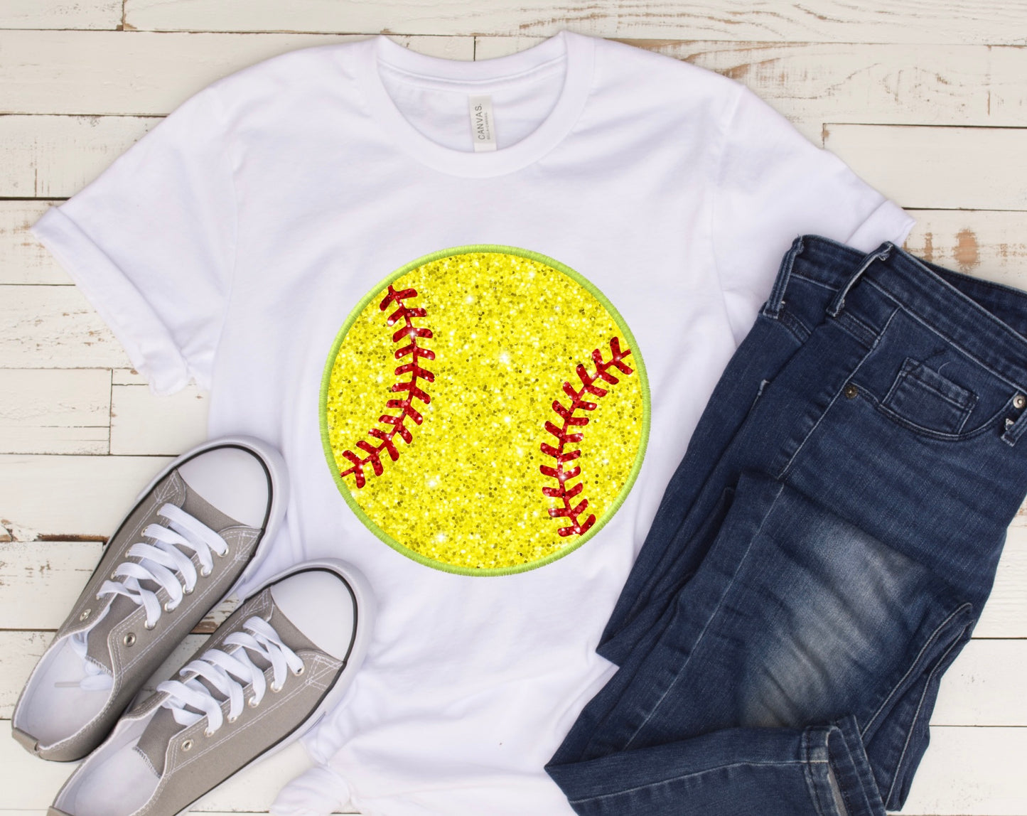 Softball Faux Glitter (DTF Transfer)