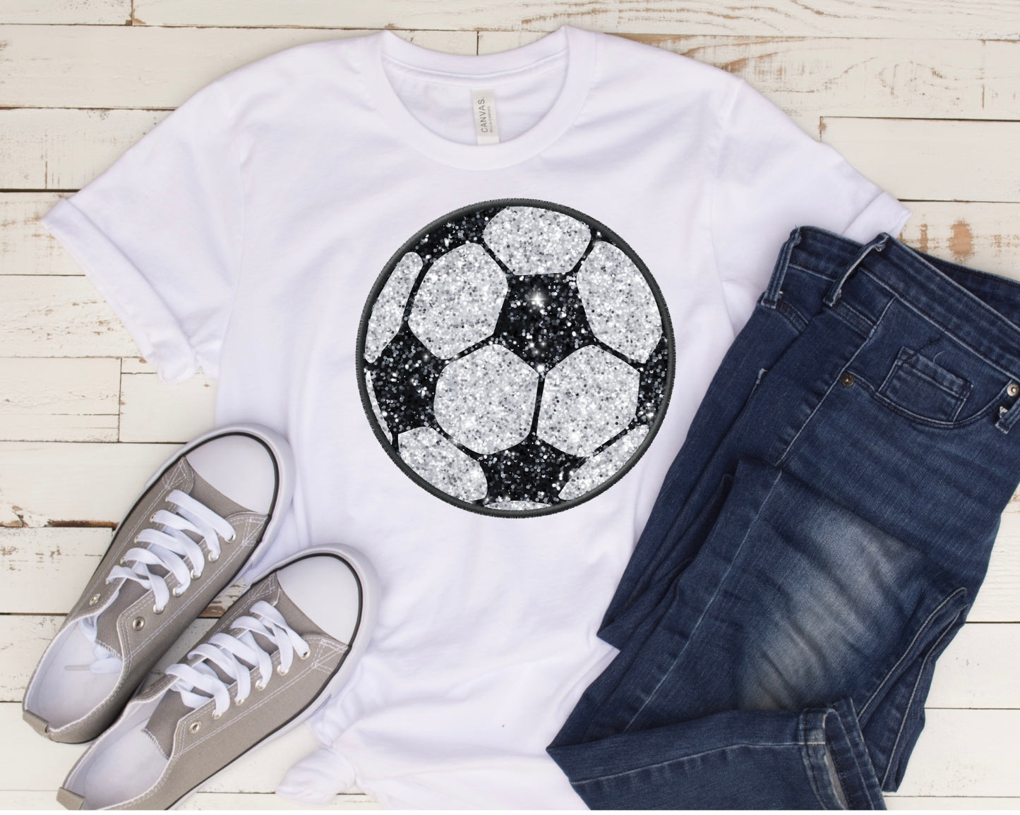 Soccer Ball Faux Glitter (DTF Transfer)