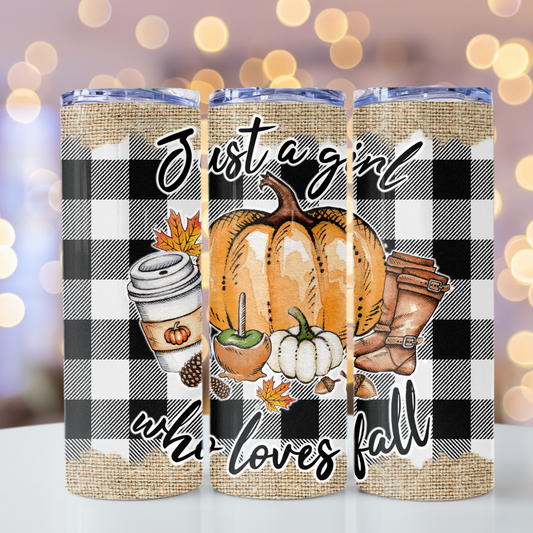 Just A Girl Who Loves Fall (20oz Tumbler Wrap)