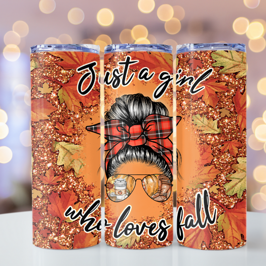 Just A Girl Who Loves Fall Leaves (20 OZ Sublimation Wrap)