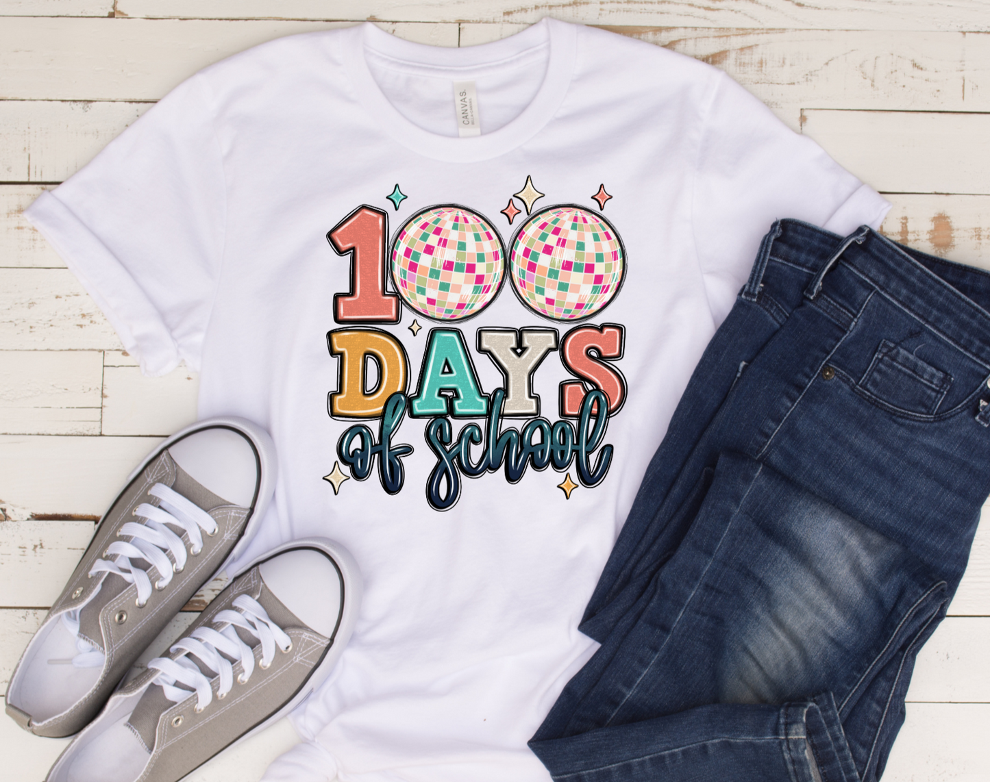 100 Days Of School Disco  (DTF Transfer) (Adult)