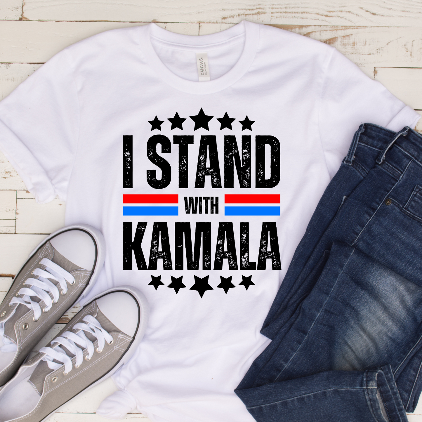 I Stand With Kamala (Back Ink) (DTF Transfer)