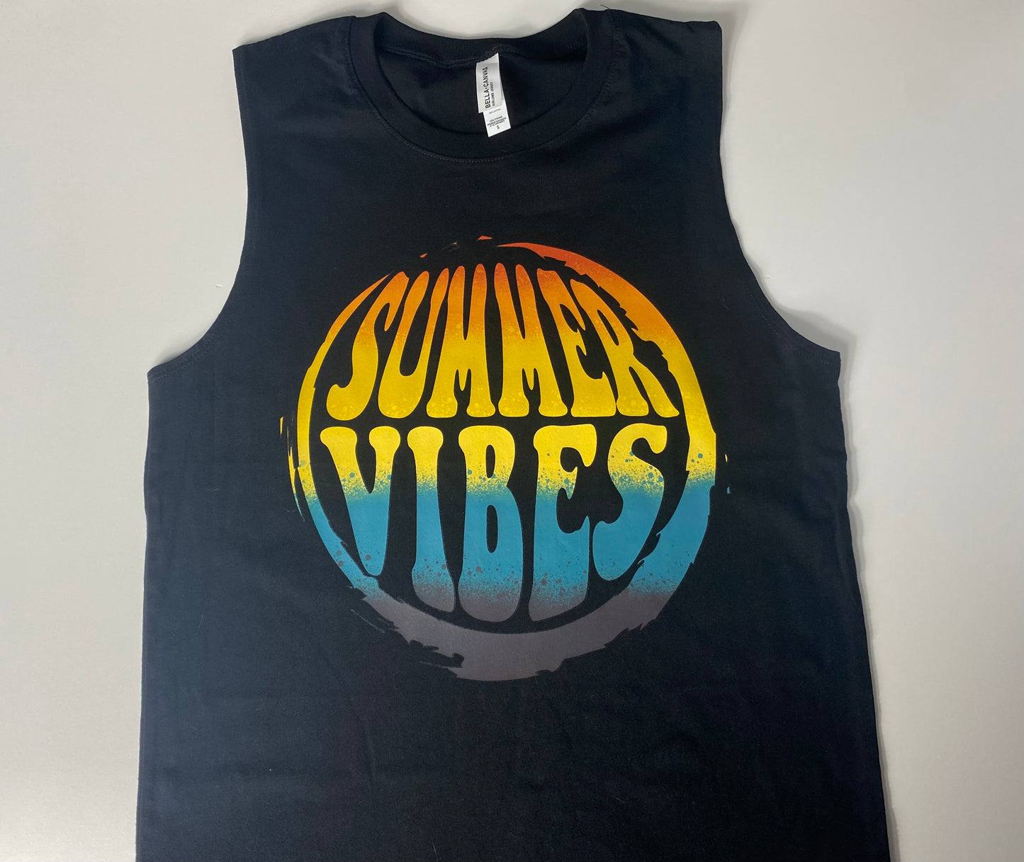 Summer Vibes Unisex Jersey Muscle Tank (Black)