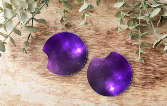 Purple Galaxy Design Car Coaster (SUB TRANSFER)